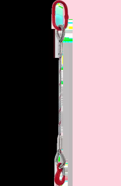 1/2" x 10' Single Leg Wire Rope Lifting Sling with 3/8" Hook and Safety Latch