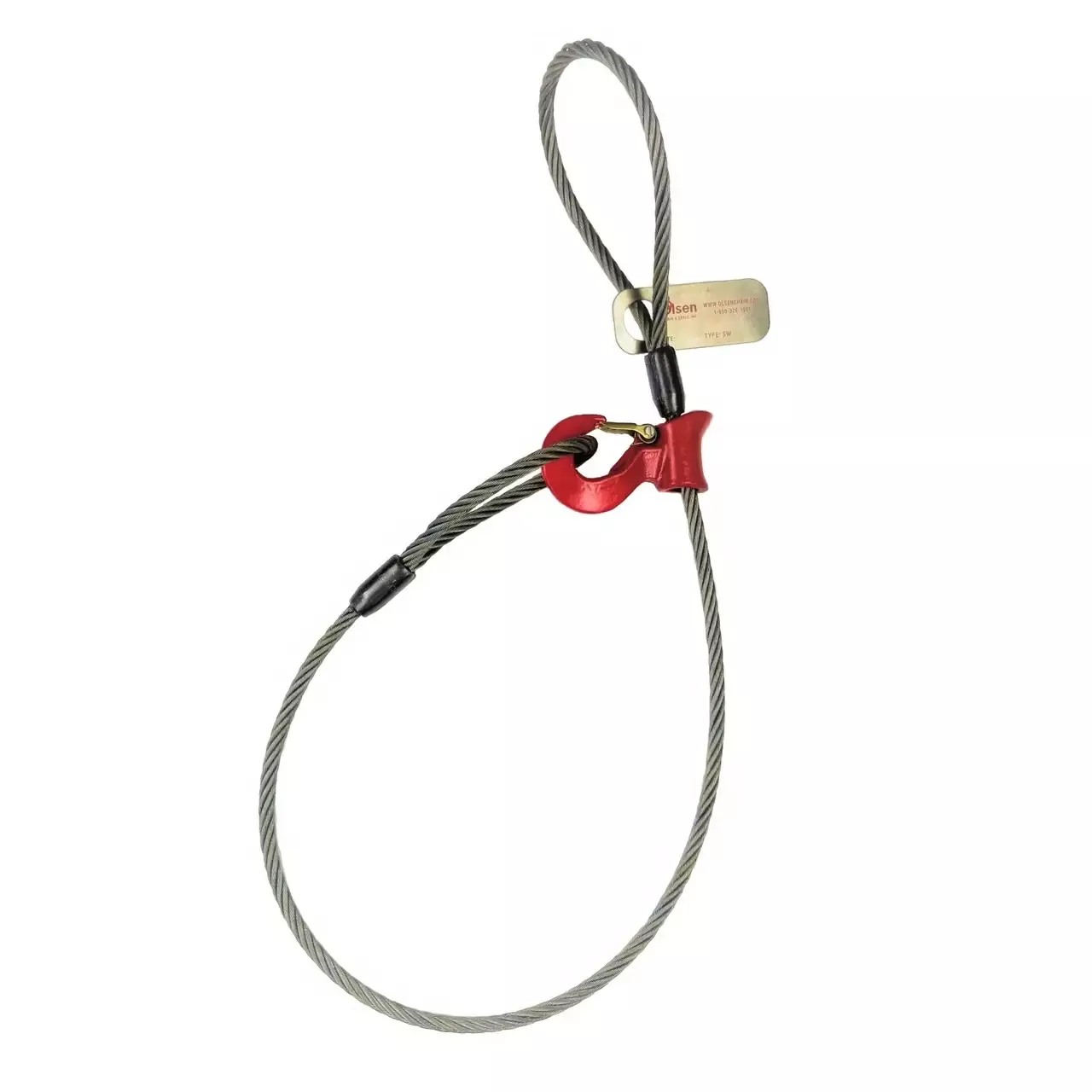 1/2" x 12' Eye-to-Eye Wire Rope Lifting Sling with Sliding Hook
