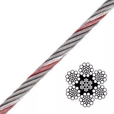 1-3/8" 6x19 Class Wire Rope - 192000 lbs Breaking Strength