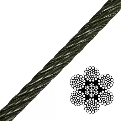1-3/8" 6x36 Class Wire Rope - 192000 lbs Breaking Strength