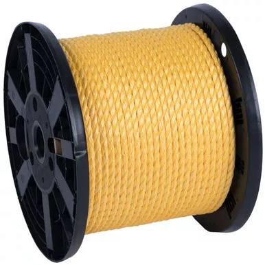 1" 3-Strand Yellow Polypropylene Rope - 600' Spool