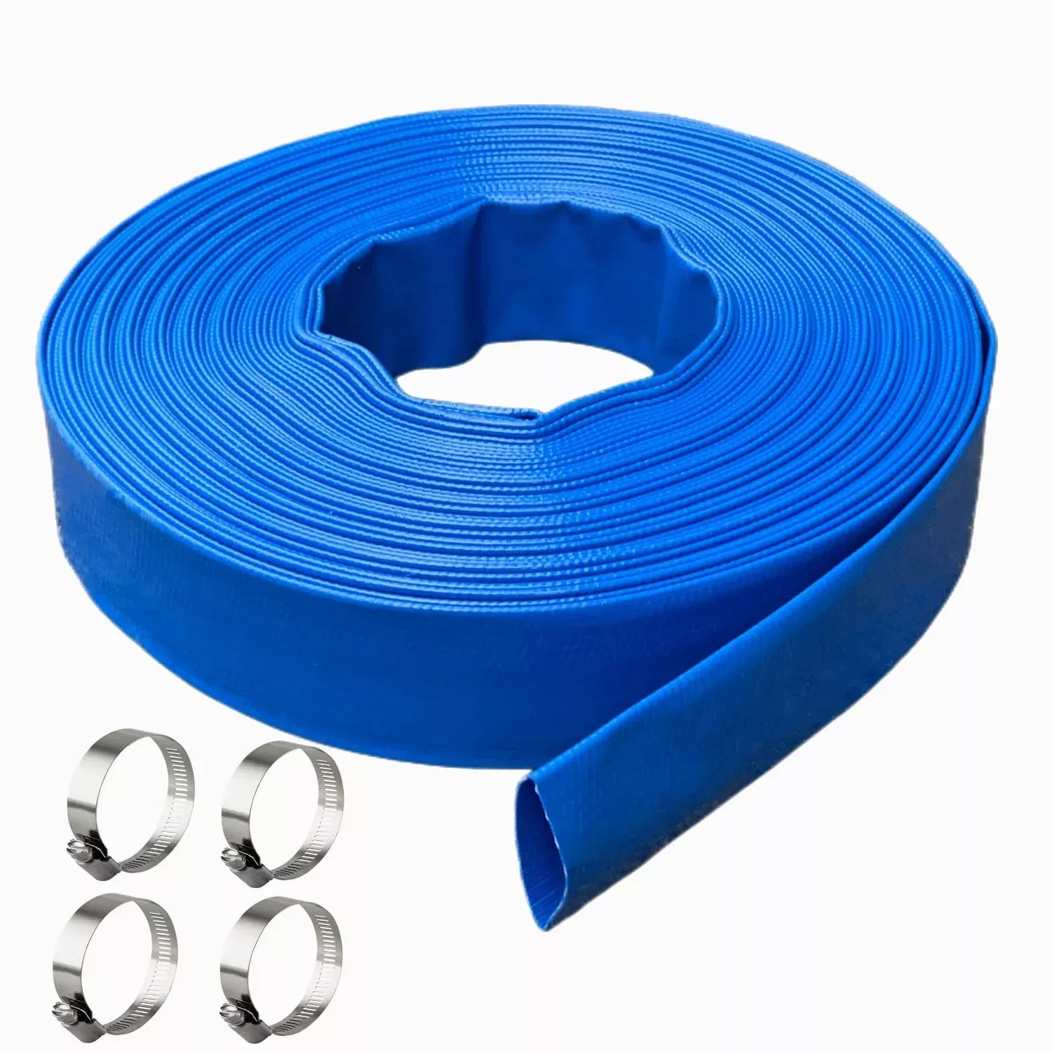 1 Inch Backwash Hose - 25Ft Heavy Duty Flat Discharge, Weather & Burst Resistant, Best Hose for Inground Pools & Pool Filter /Drain