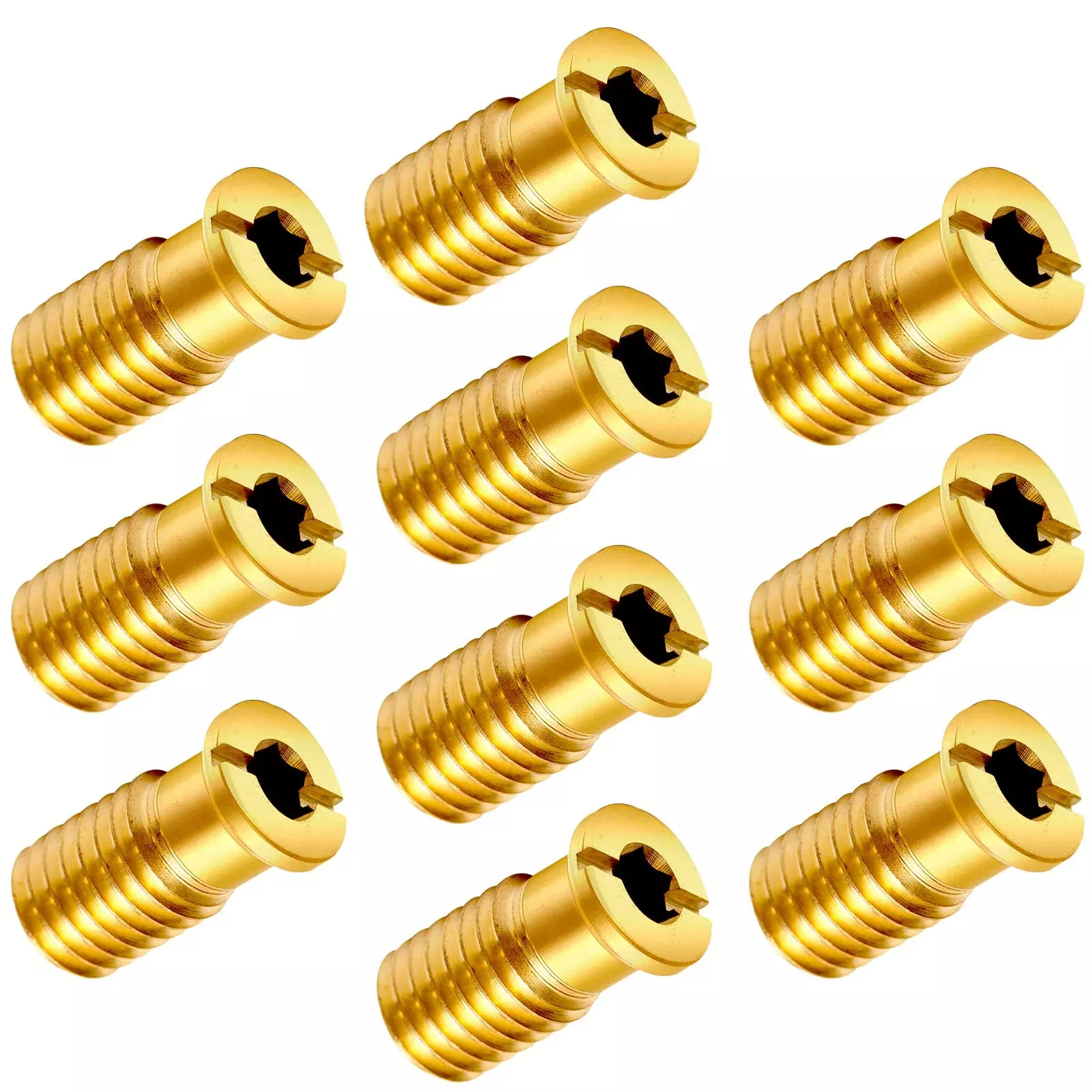 10 Pieces Brass Pool Cover Anchors Screws Pool Safety Cover Anchor Replacement Kit, Heavy Duty Pool Cover Anchors Concrete