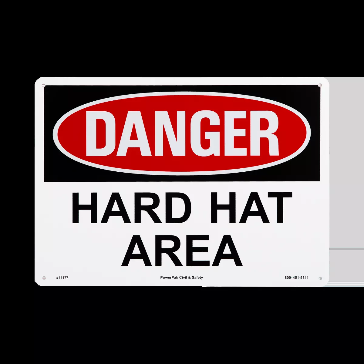 10 x 14 Danger Sign - Hard Hats Area