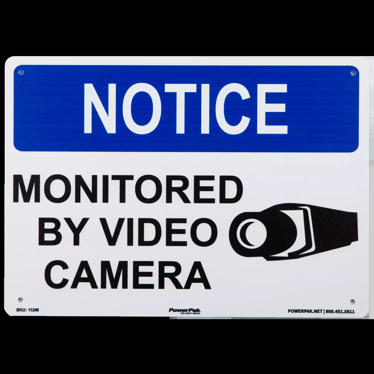 10 x 14 NOTICE - MONITORED BY VIDEO CAMERA (WITH IMAGE)