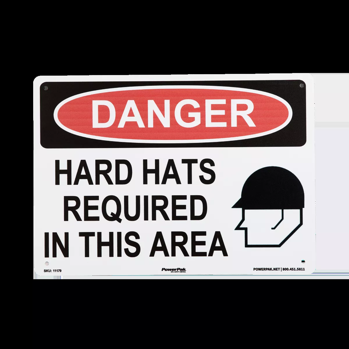 10 x 14 RP Sign - DANGER Hard Hats Required (with graphic)