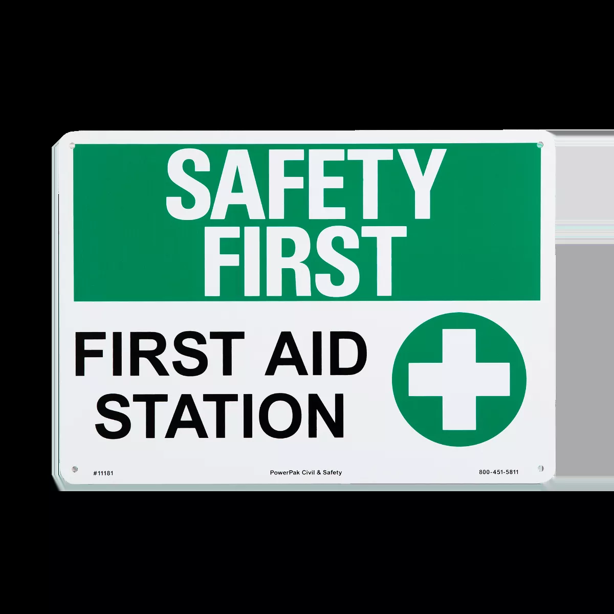 10 x 14 RP Sign - SAFETY FIRST First Aid Station