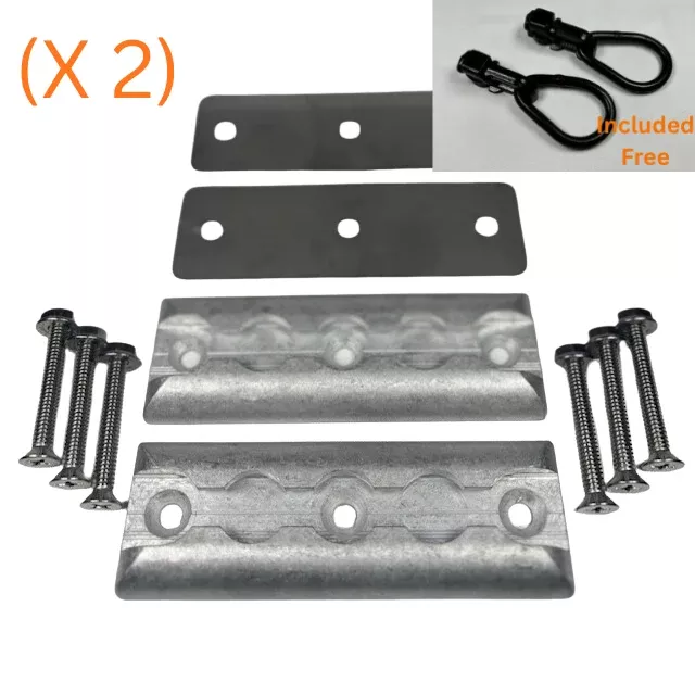 (4-Pack) Double Stud Anchor Plate Raw (w/4 pear fittings)