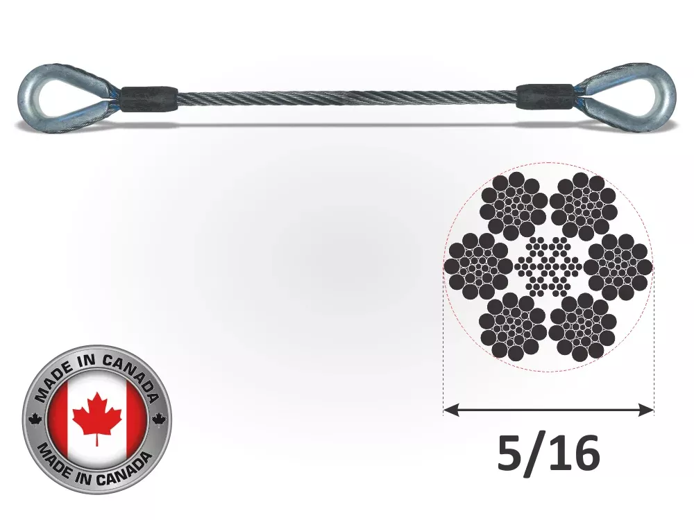 5/16" Wire Rope Sling - Thimble Eye