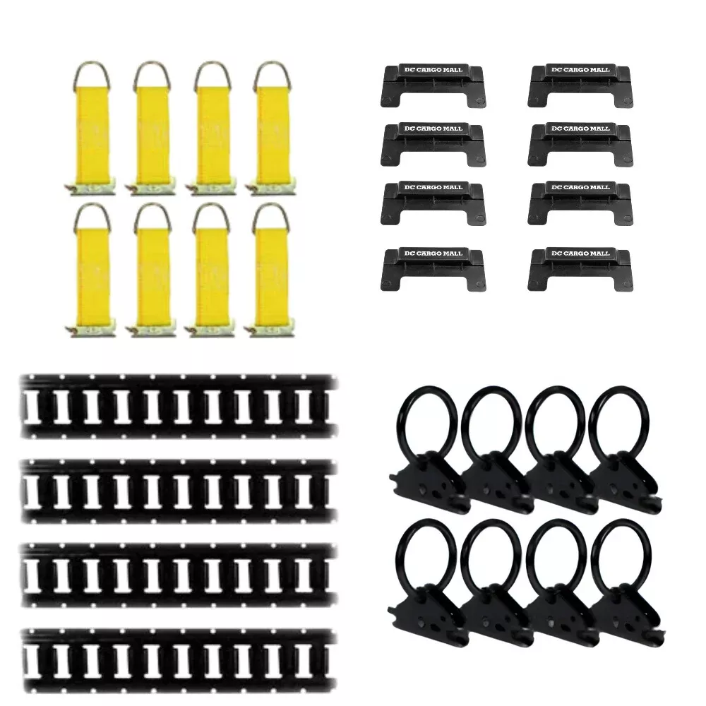 5' Black E track Kit - 4 Rails + Accessories - 28 Pcs