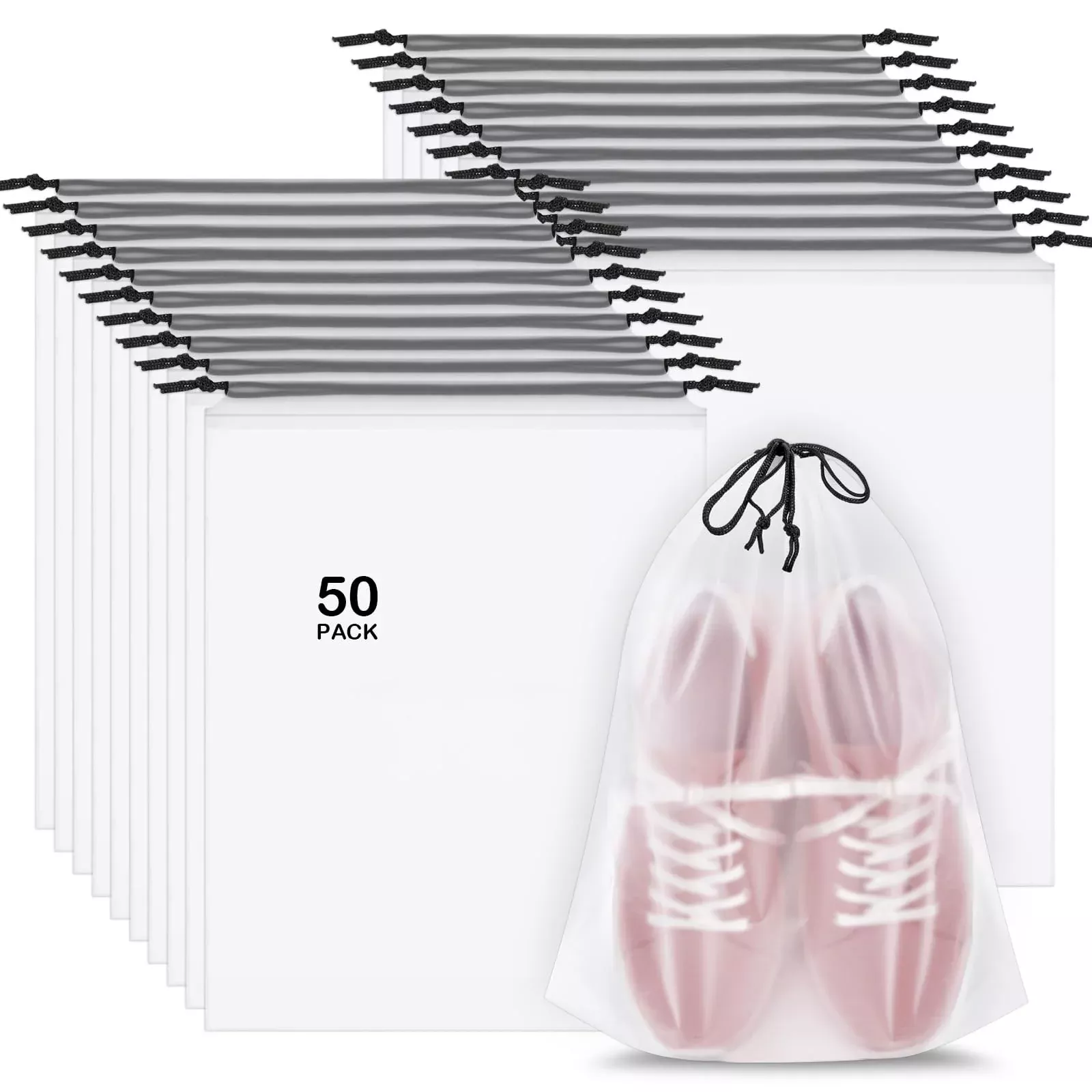 50 Pack Shoe Bags for Travel, 15.7