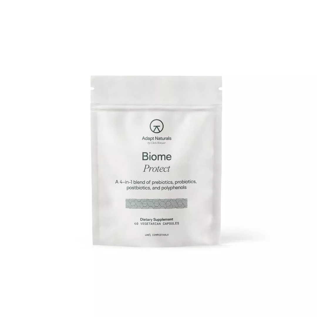 Adapt Naturals 4-in-1 Biome Protect Prebiotics, Probiotics Supplement Postbiotics & Polyphenols for Microbiome, Gut Health & Defense for Women & Men, 30 Day Supply