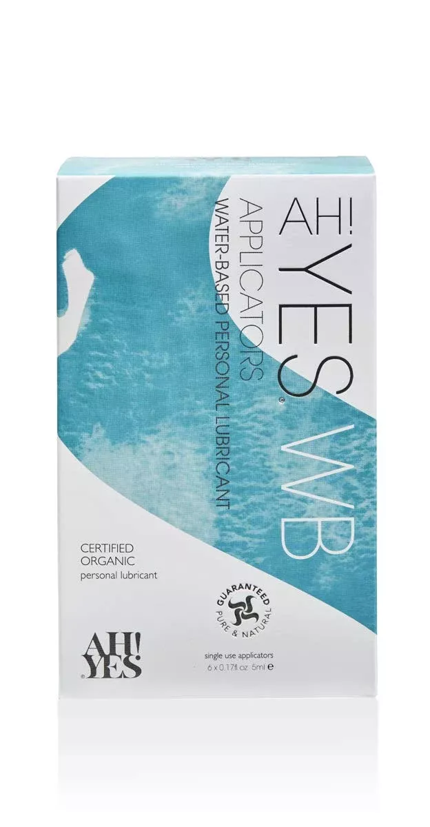AH! YES WB Water-Based Lubricant | Intensely Hydrating Water-Based Lube | Certified Organic | Made Without Hormones or Glycerine | pH Matched (6 x 0.17 fl oz Applicators)