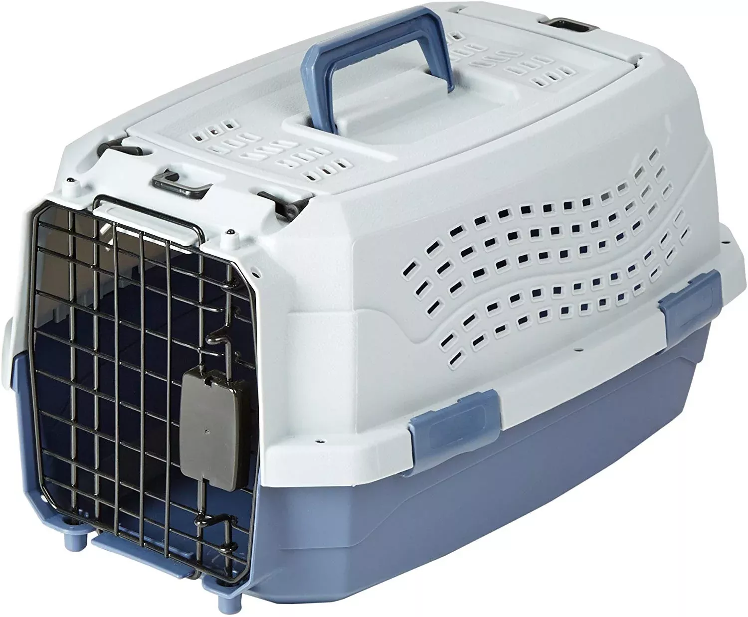Amazon Basics 2-Door Top-Load Hard-Sided Pet Travel Carrier for Cats and Small Dogs, 19