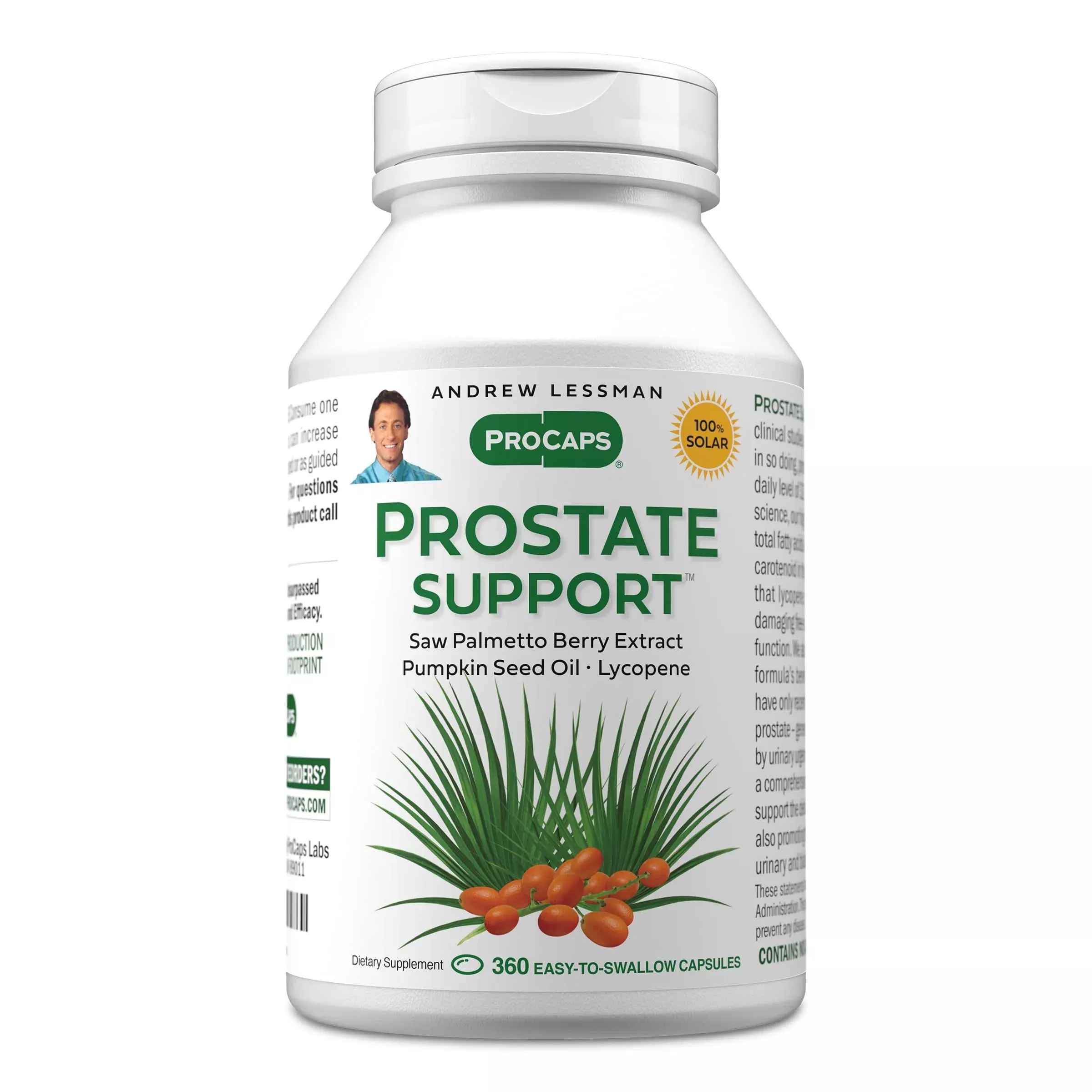 ANDREW LESSMAN Prostate Support Supplement for Men's Health, 360 Softgels, No Additives - Saw Palmetto for Men, Pumpkin Seed Oil, Lycopene, Omega-3 for Prostate Health, Urinary, Bladder Function