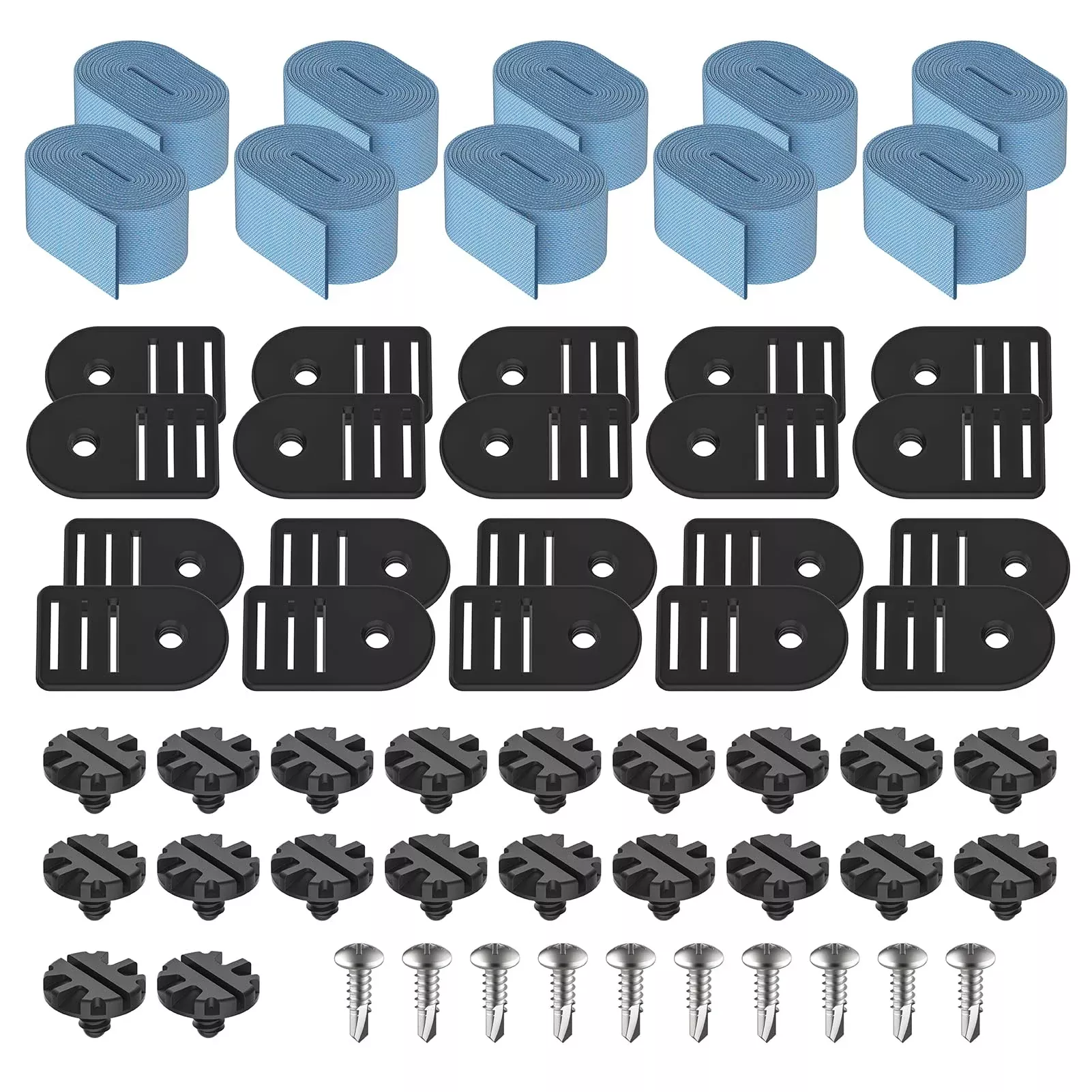 ANTOBLE Tube and Solar Cover Fastening Kit, Extended Pool Solar Cover Straps Clips Reel Attachment Kit Compatible with Feherguard Inground and Aboveground Pool Roller