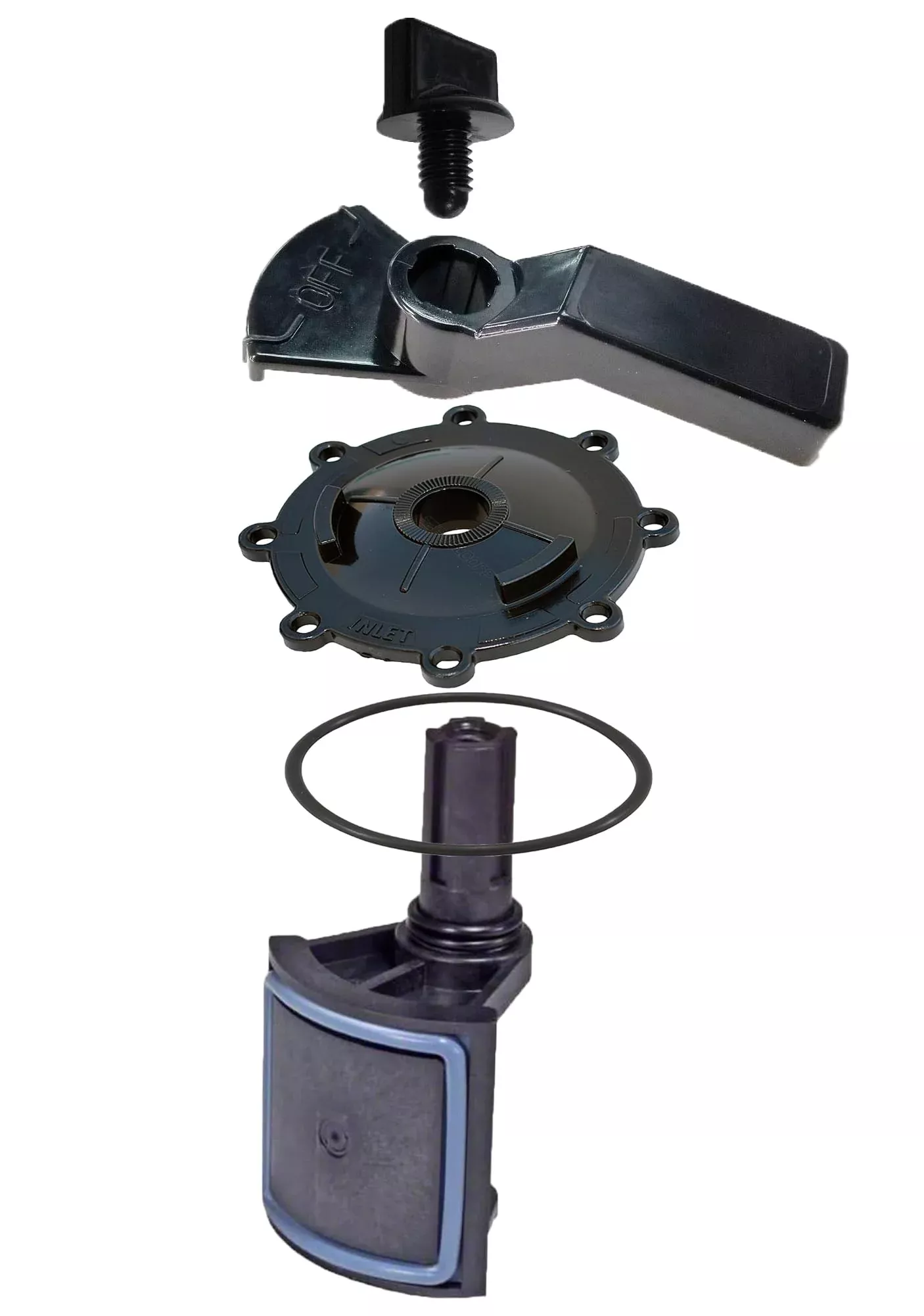 ATIE 2-Port /3-Port Pool Valve Rebuild Complete Kit Compatible with Jandy 2-way /3-way 4715, 4716, 4717 Valve and Gray Valves with Diverter Valve 4720, Cover 4606, Handle 7433 (2 Pack)