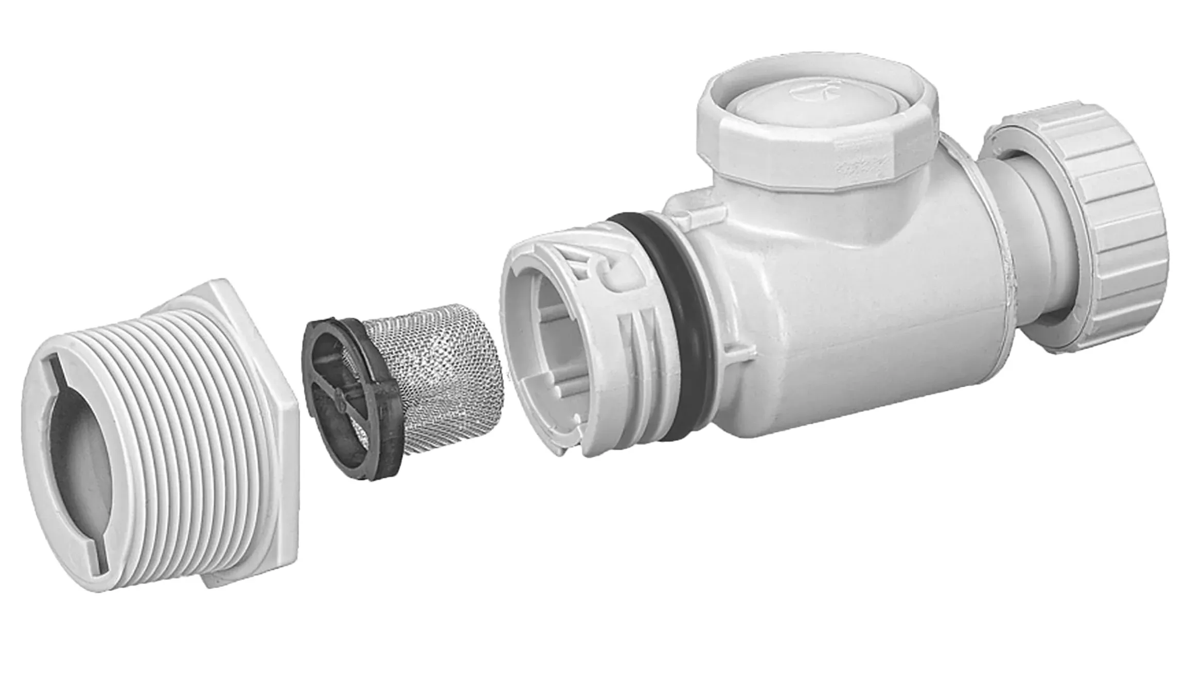 ATIE 360 Pool Cleaner UWF Connector Assembly 9-100-3008 with Quick Disconnect 9-100-3006, Wall Fitting 6-550-00, Filter Screen 6-504-00, Pressure Relief Valve 9-100-3009 for Polaris 360 Pool Cleaner