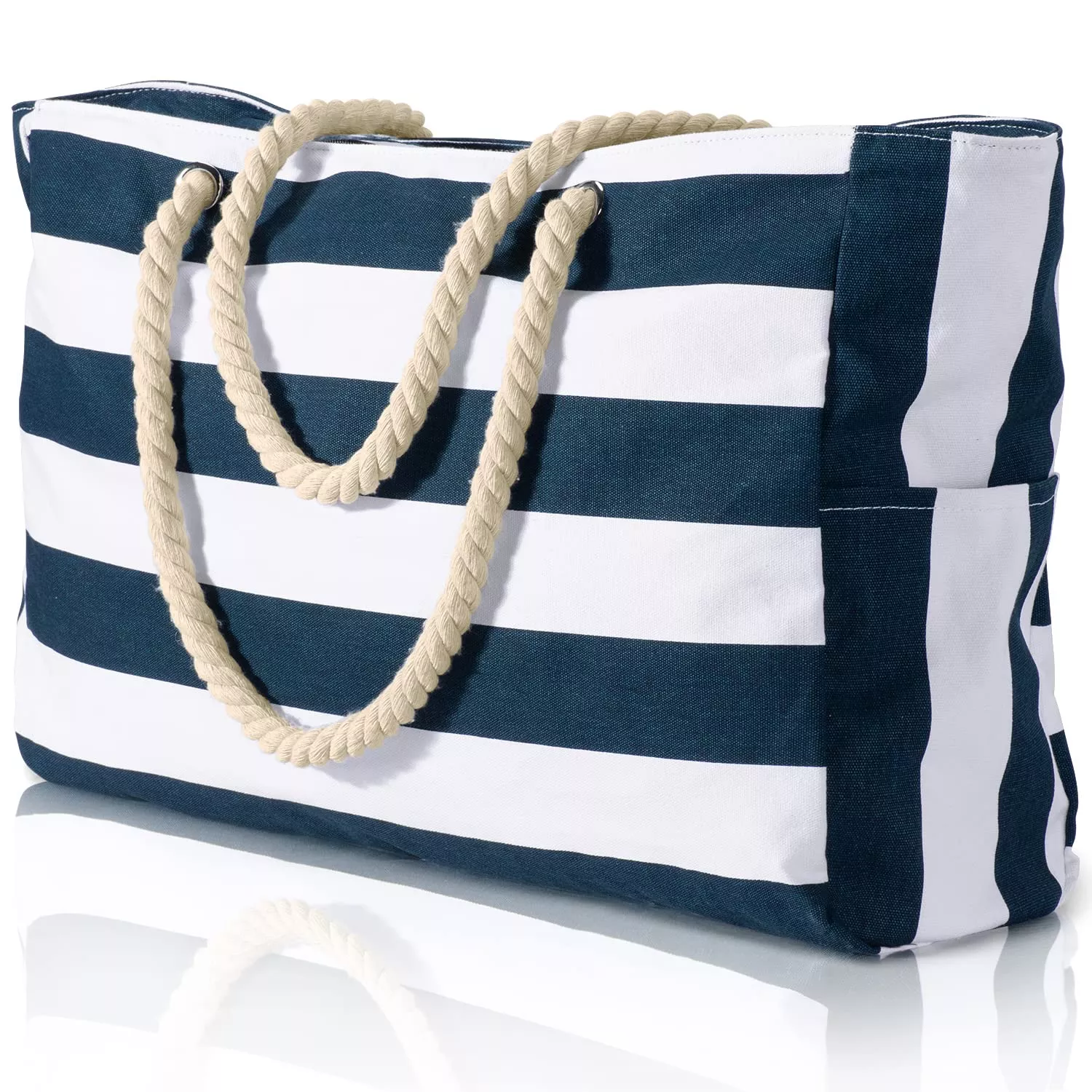 Becokan Beach Bags for Women Large Waterproof Beach Tote Bag Zipper Beach Bags Waterproof Sandproof Swim Pool Bag Large Tote