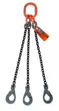 Chain Sling - 5/16" x 10' Triple Leg with Positive Locking Hooks - Grade 100