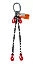 Chain Sling - 5/16" x 6' Double Leg with Grab Hook and Adjusters - Grade 80