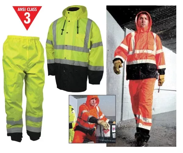 Class 3 Storm Cover Rain Coat - Orange - Large / XL