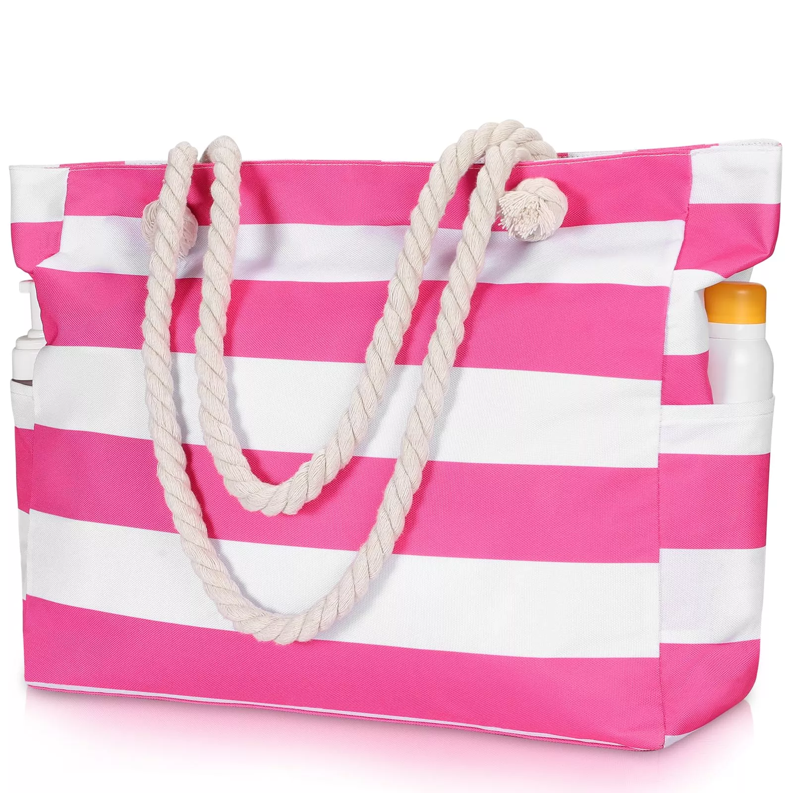 Clothirily Beach Bag for Women - Large Beach Tote Bag, Waterproof Sandproof Bags with Zipper, Large Swim Pool Tote