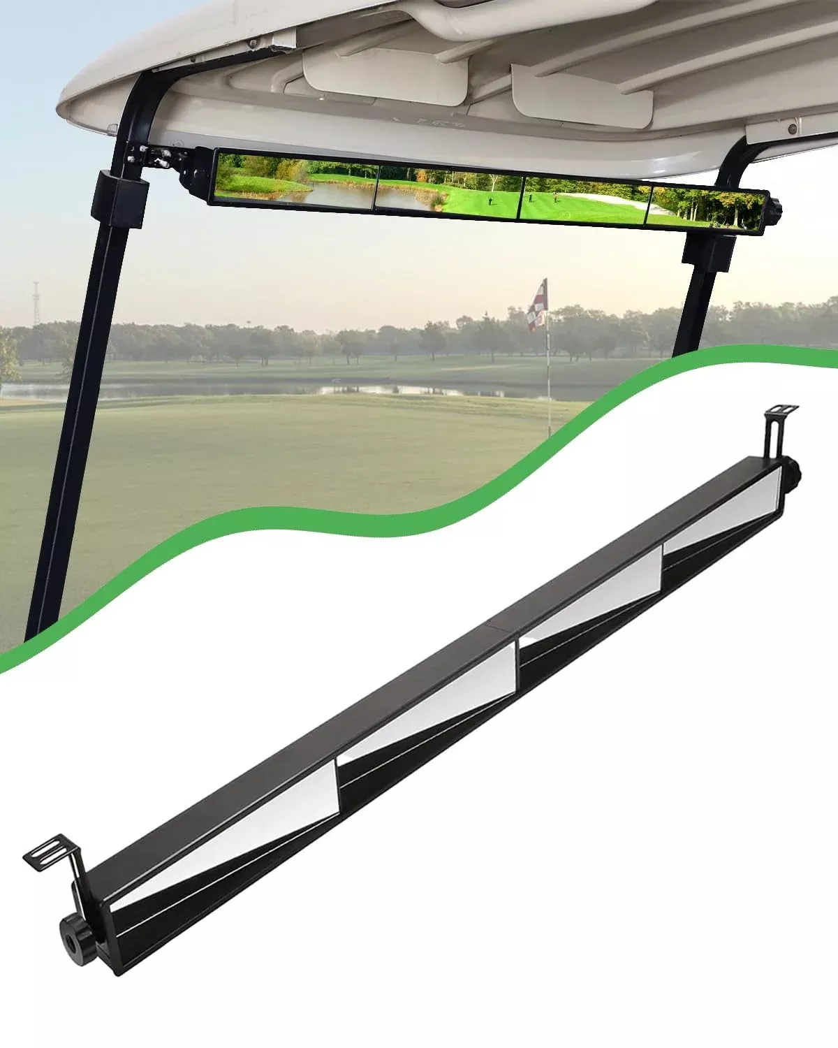 Golf Cart Rear View Mirrors – 4 Panel Universal Wink Wide Angle Mirror for Club Car, EZGO, Yamaha | Eliminate Blind Spots & Easy Installation for Side Mirrors