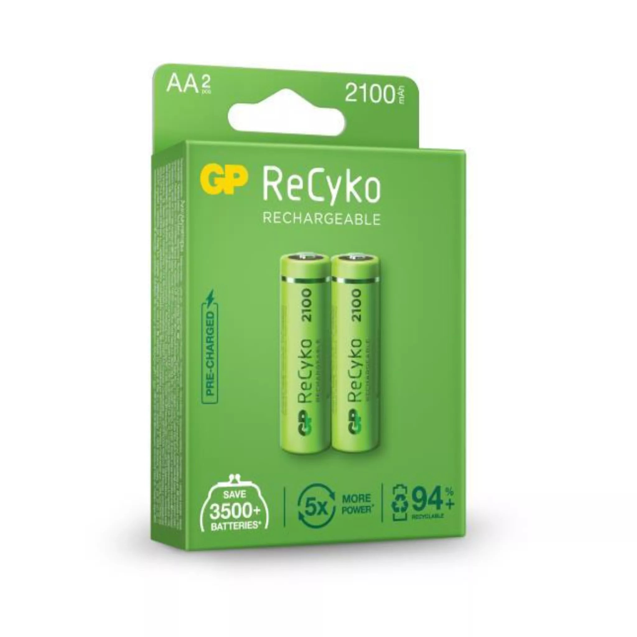 GP ReCyko Rechargeable Battery AA 2PC/Pack 2100mAh