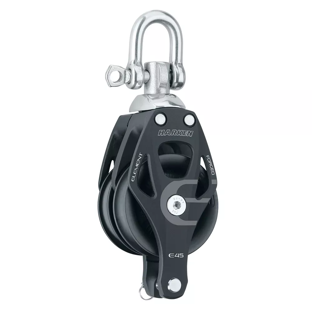 Harken 45 mm Aluminum Element Double Block — Swivel, Becket - #6239