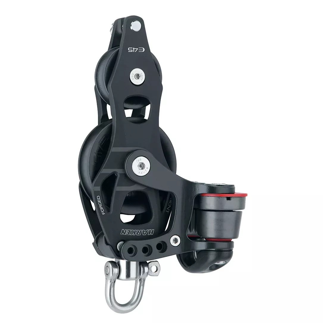 Harken 45 mm Aluminum Element Fiddle Block — Swivel, Becket, Cam Cleat - #6234