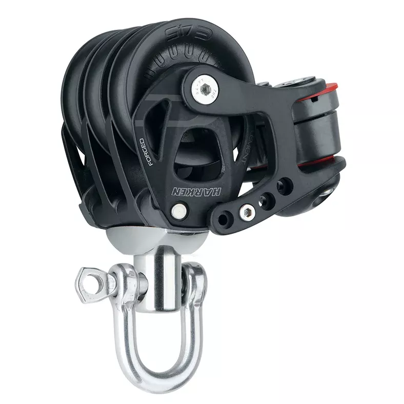 Harken 45 mm Aluminum Element Triple Block — Swivel, Cam Cleat - #6242