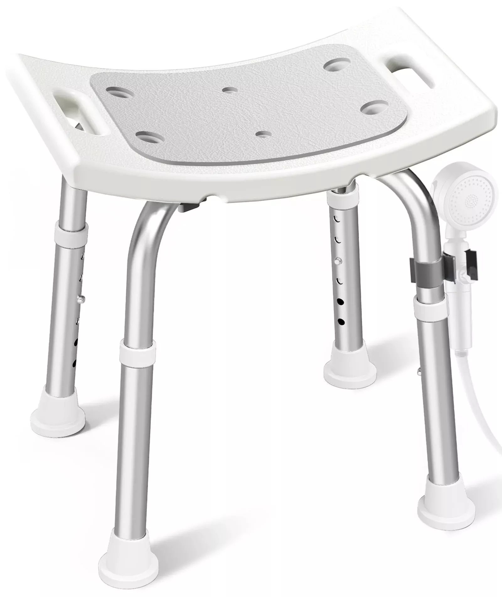 HOMLAND Shower Chair for Inside Shower, 400 lbs Adjustable Shower Stool with Suction Feet, Shower Seat for Inside Tub Bathroom Bench Bath Chair for Elderly and Disabled - Light Blue