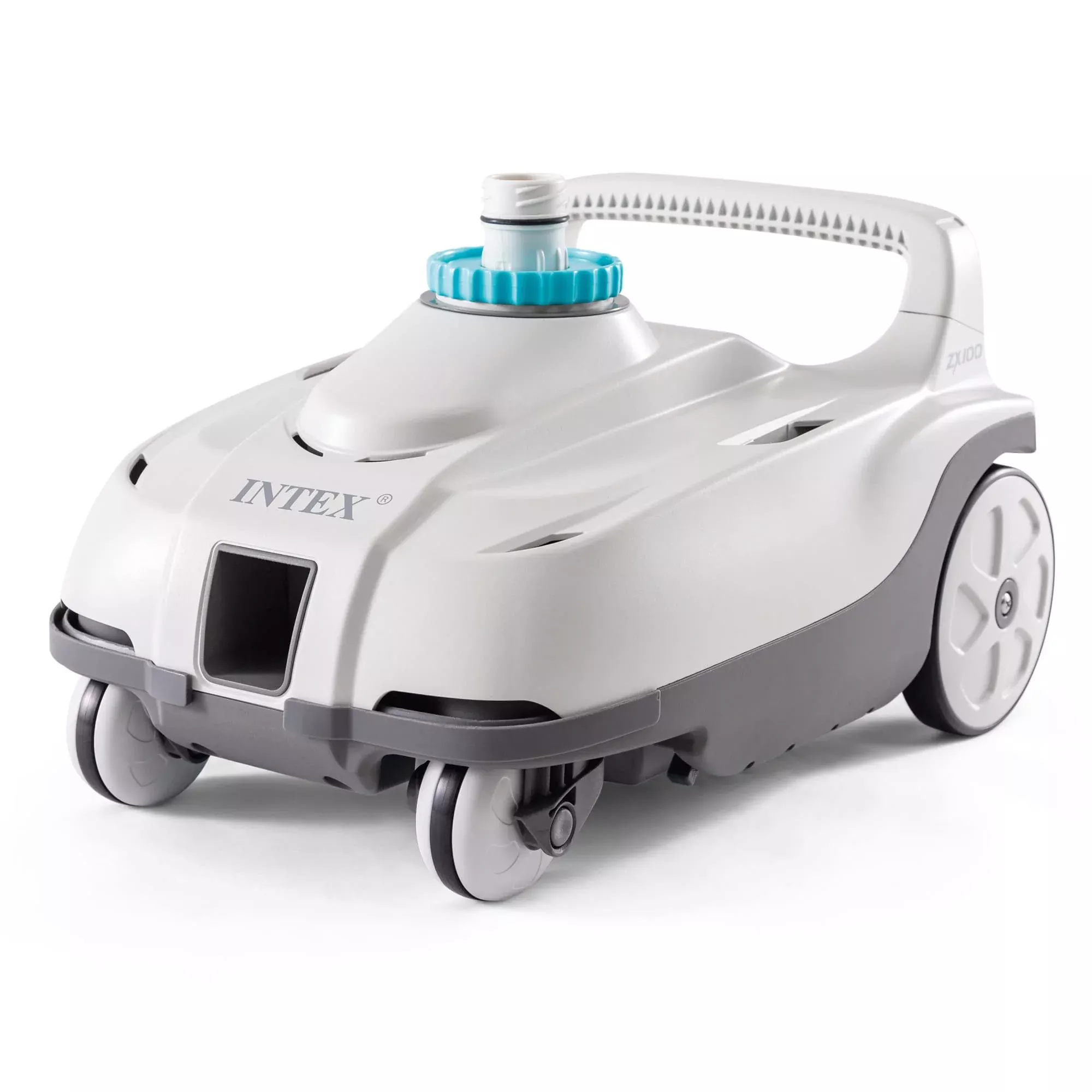 INTEX 28006E ZX100 Pressure-Side Above Ground Automatic Pool Cleaner: for Bigger Pools – Cleans Pool Floor – Removes Debris – Removable Filter Tray – 21ft Tangle Free Hose