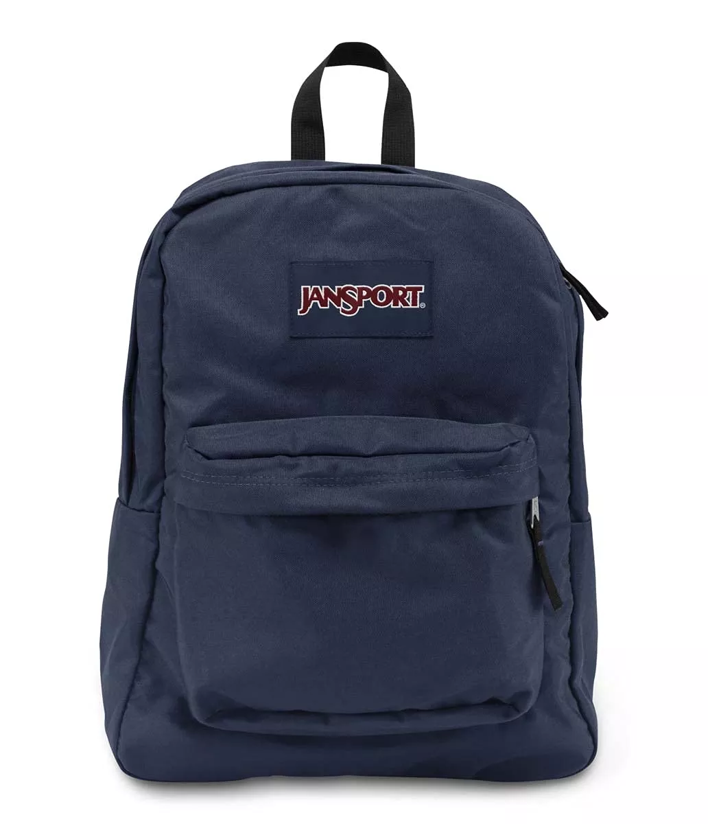 JanSport SuperBreak One Backpack Navy - Durable, Lightweight Bag with 1 Main Compartment, Front Utility Pocket with Built-in Organizer - Premium Backpack