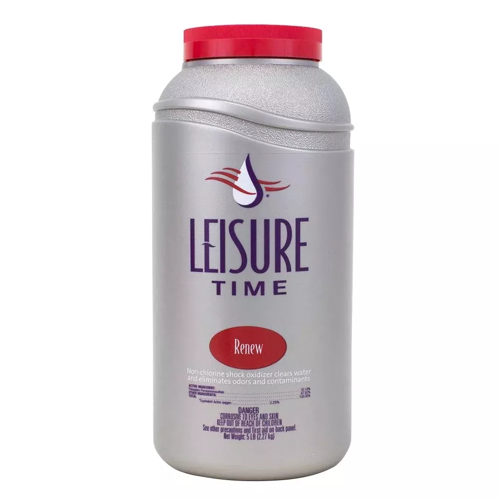 Leisure Time Spa RENU5 Shock Renew Non-Chlorine Shock Treatment, Revitalize Your Spa with Powerful and Safe Non-Chlorine Formula, 5 lbs