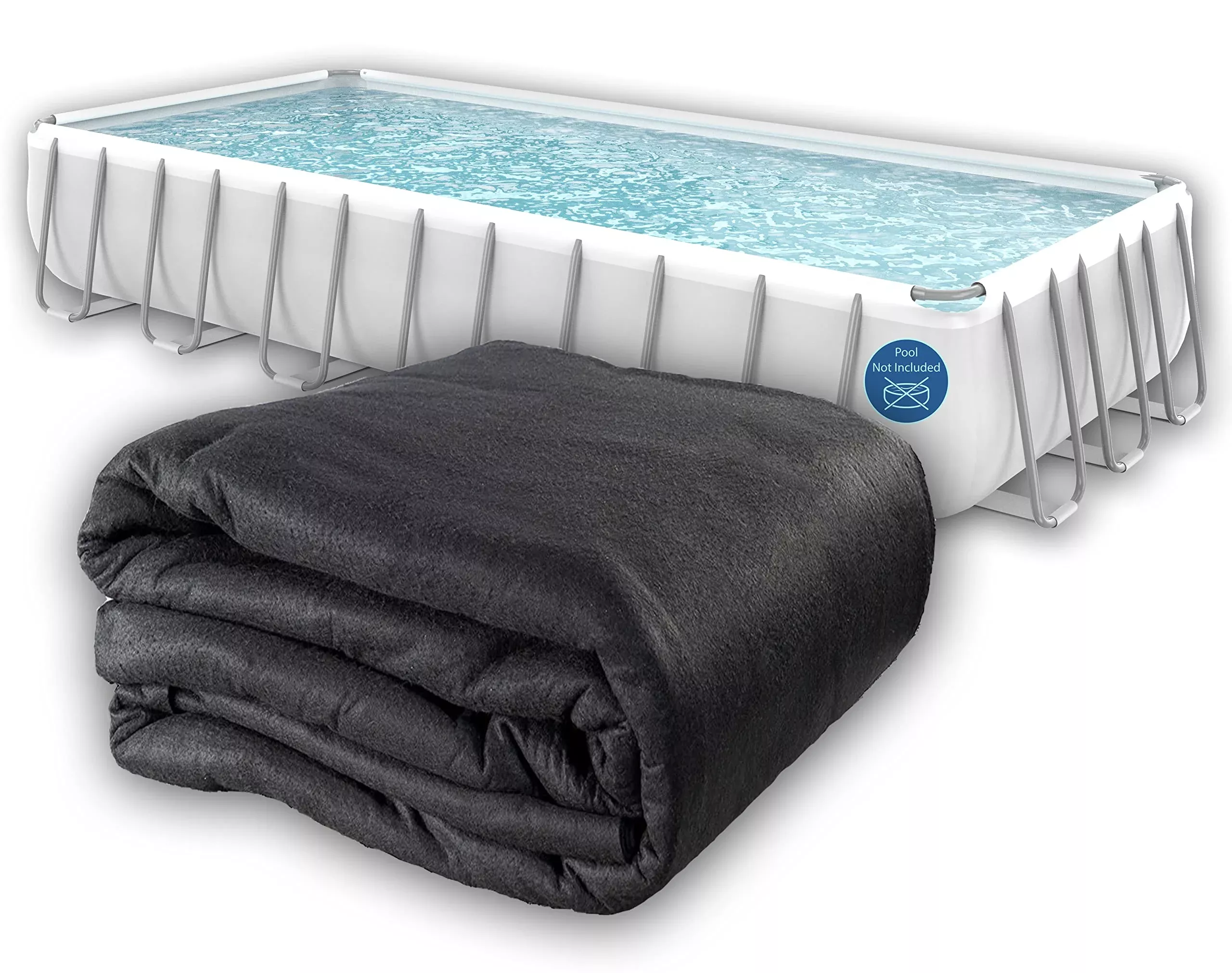 Liner Life Above Ground Pool Liner Pad 16' x 32' Rectangle, Protects the Bottom of Aboveground Pool and Extends Life of the Liner, Strong Durable Puncture Resistant Polyester Geotextile Material Black