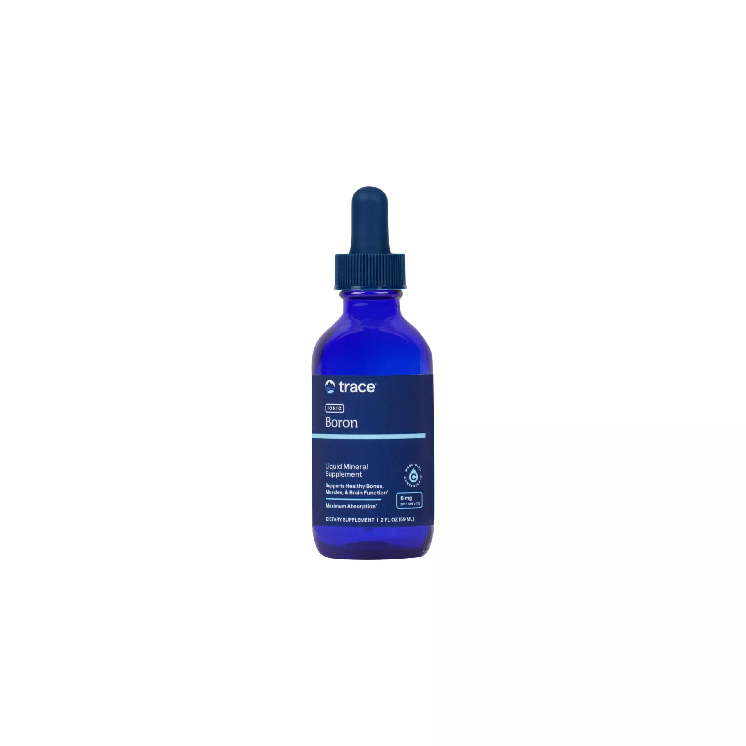 | Liquid Ionic Boron | 6 mg Boron | Supports Normal Bone Metabolism, Brain Function & Joint Health | With Ionic Trace Minerals, Magnesium + Chloride | 48 Servings, 2 fl oz (1 Pack)