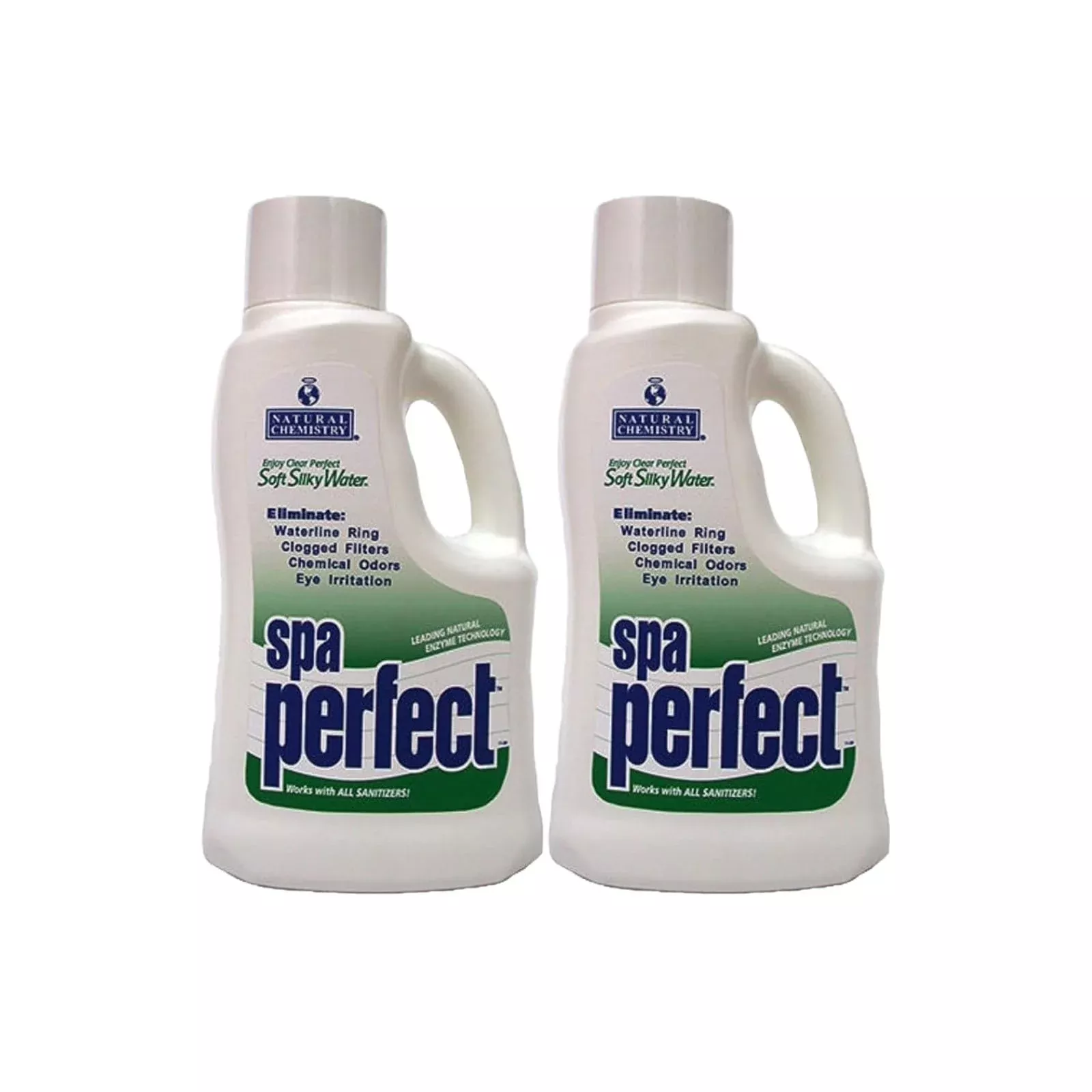 Natural Chemistry Spa Perfect, 2 Liter, Pack of 2, Makes Water Feel Soft and Silky, Removes Waterline Ring, Clogged Filters and Eye Irritation, Works with All Sanitizing Systems