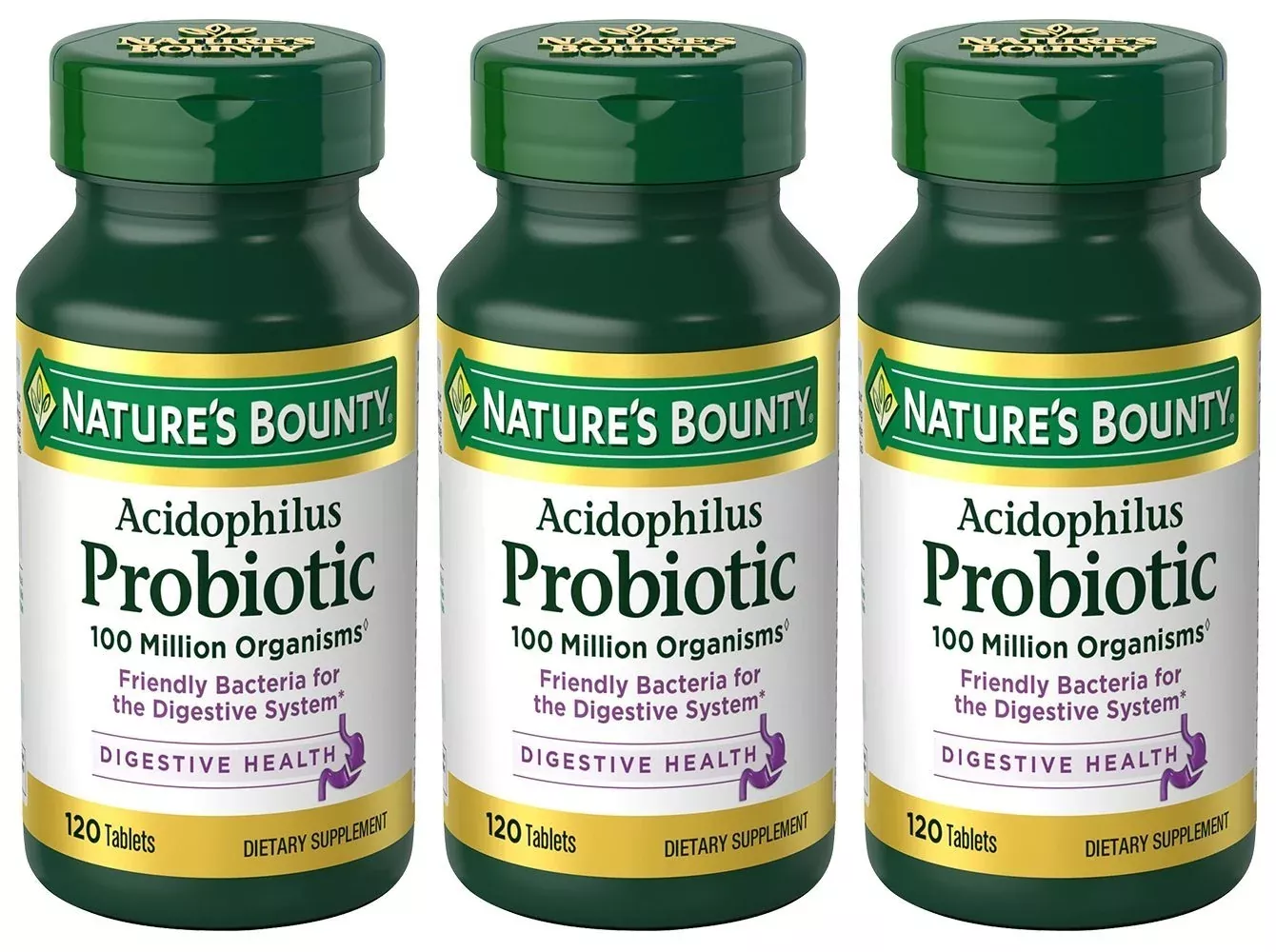 Nature's Bounty Acidophilus Probiotic , 120 Count (Pack of 3)