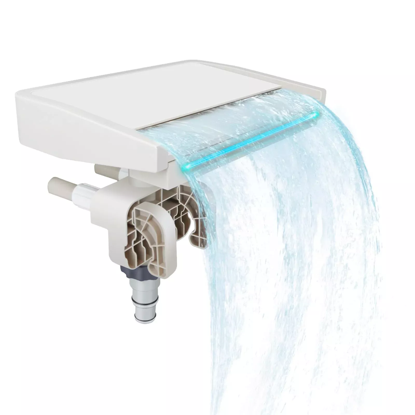 NICENICY Pool Waterfall with 7-Color LED Lights, Swimming Pool Waterfall Fountain for Above Ground Pools, Smooth Flowing Waterfall with Light for Relaxation, Fits 1.2
