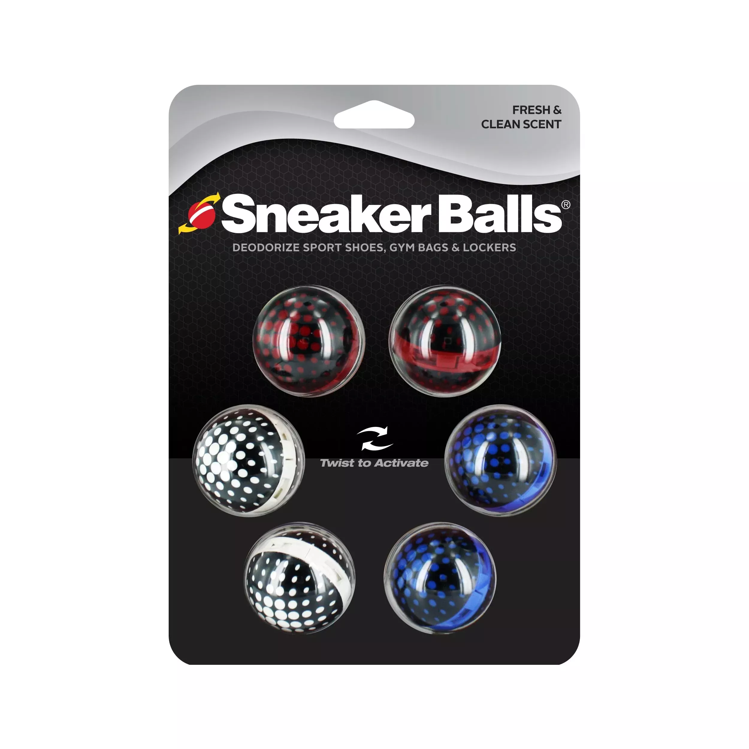 Sneaker Balls Odor-Fighting Shoe Fresheners, Eliminates Unpleasant Smells, Perfect For Sneakers, Gym Bags, Gear Bags, Drawers, Lockers, And More!, Matrix, 6 Pack