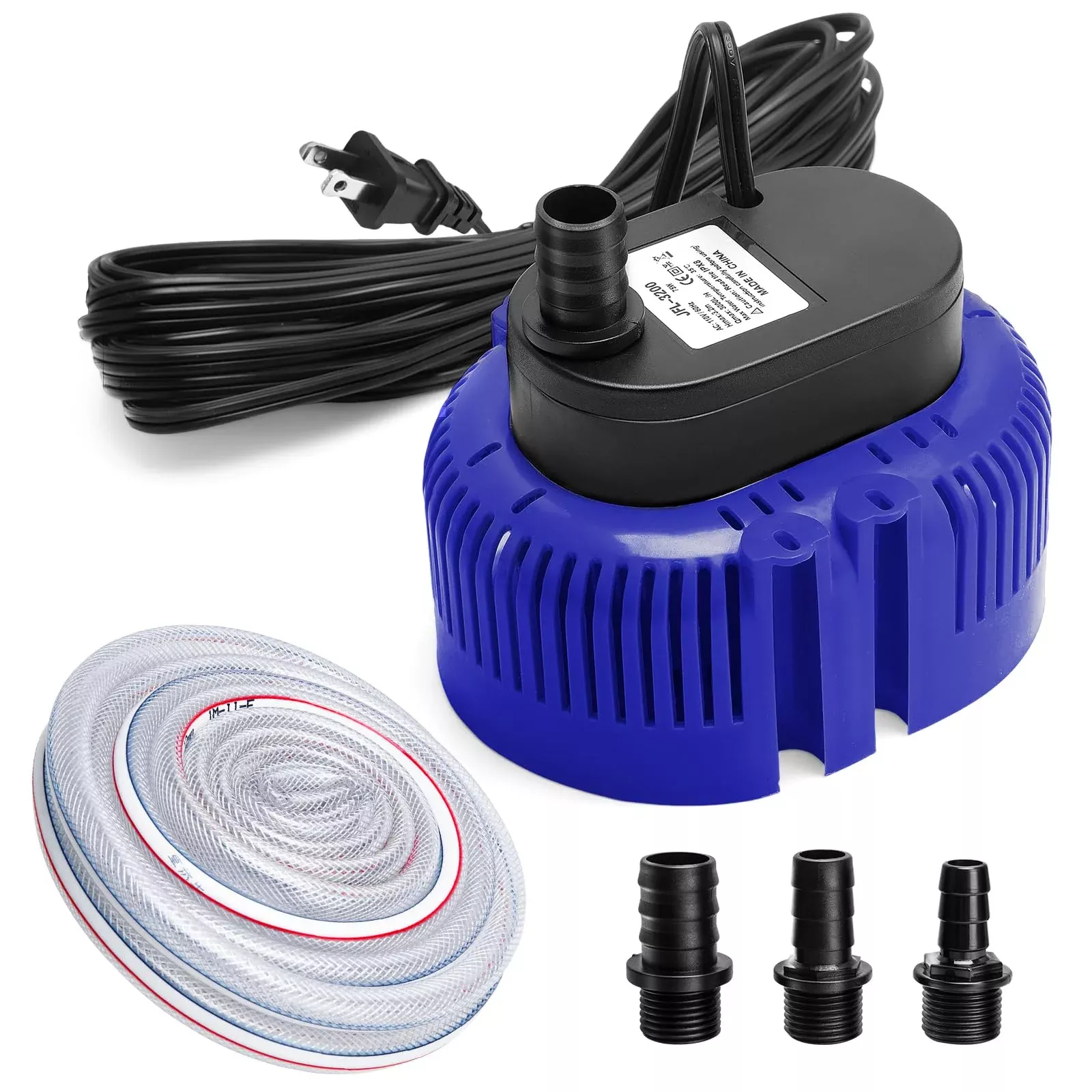 Sump Pump,Pool Cover Pump above Ground,submersible water pump Swimming Water Removal Pumps,for Swimming Pool Basement Garden Pond Tubs Draining,75W,Max Flow:850GPH,3 Adapters,25 Ft Power Cord (Orange)