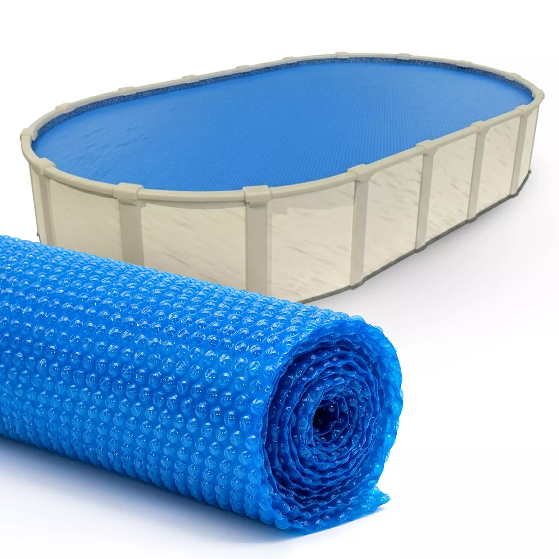 Sun2Solar Blue 12 ft x 24 ft Oval Pool Solar Cover | 8 Mil | Heat Retaining Blanket for Inground and Above Ground Swimming Pools | Harness The Sun's Energy to Heat Pool | Bubble Heating Blankets