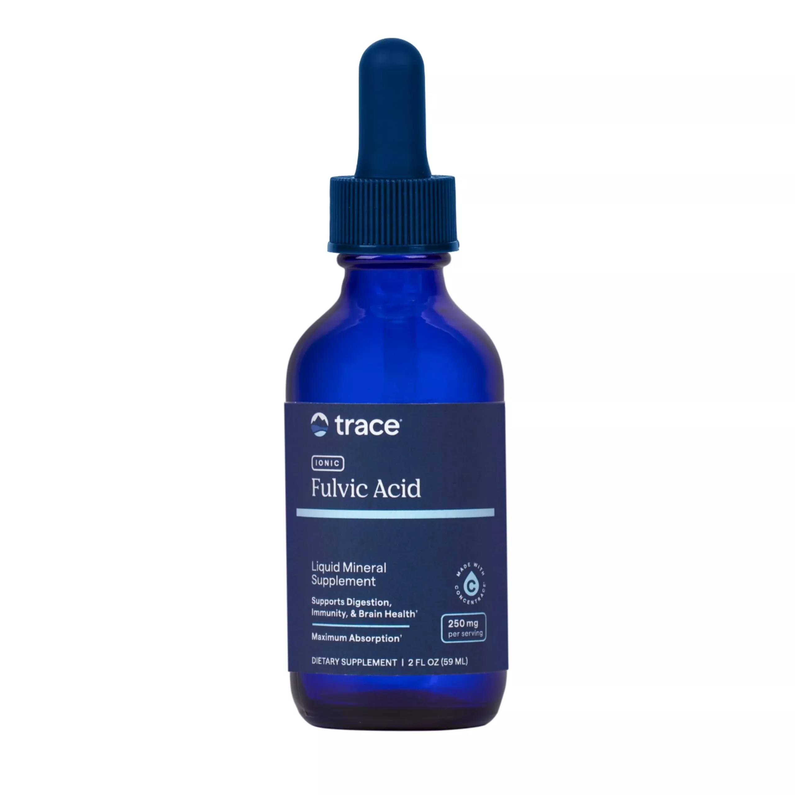 Trace Minerals Ionic Fulvic Acid 250mg - Essential Mineral Supplement to Support Hydration & Energy Production - Aids Muscle Endurance - Liquid Supplement for Healthy Digestion - 2 fl oz (59 Servings)