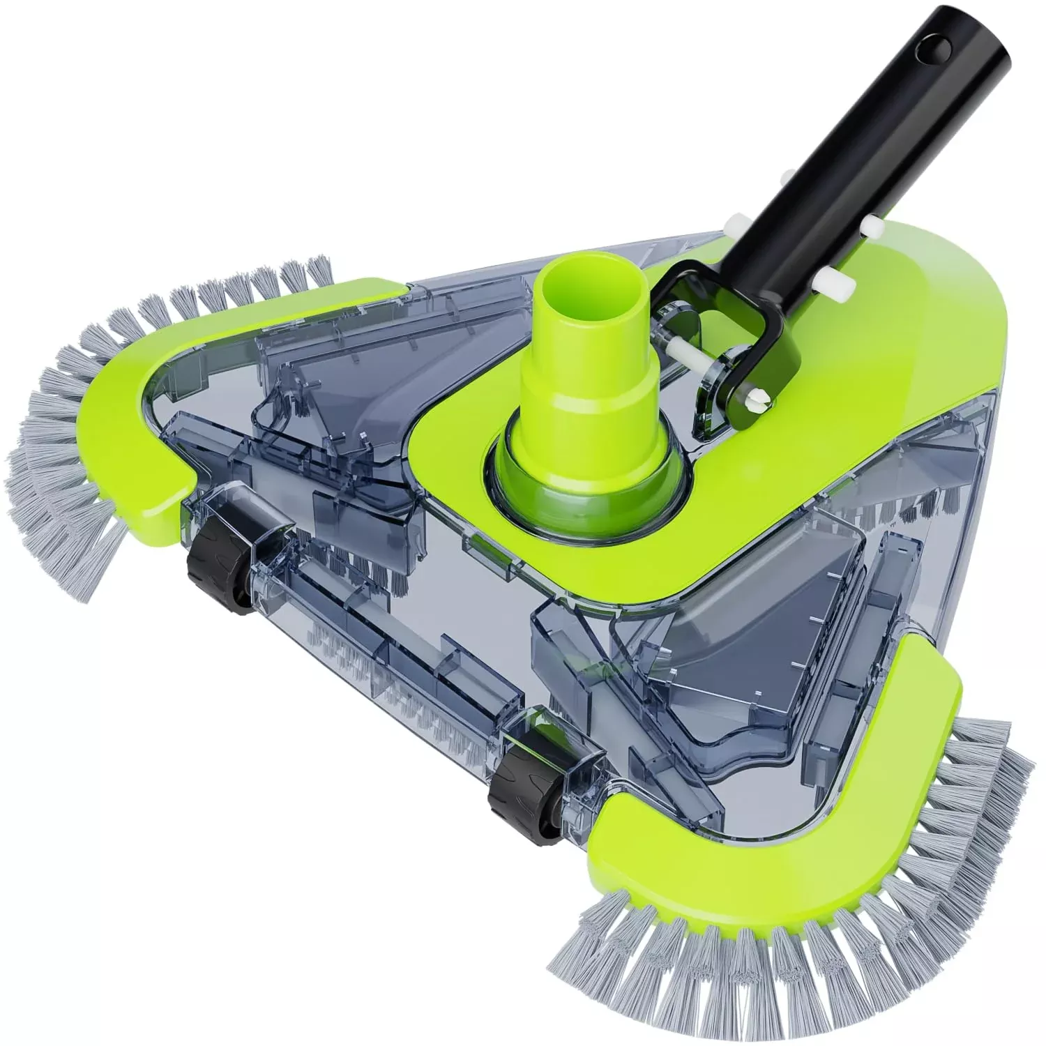 Upgrade Pool Vacuum Head with Wheels & Side Brushes, Universal Rotatable Hose Adapter,Weighted Triangular Shape, for Inground /Above Ground Swimming Pools,Sepetrel