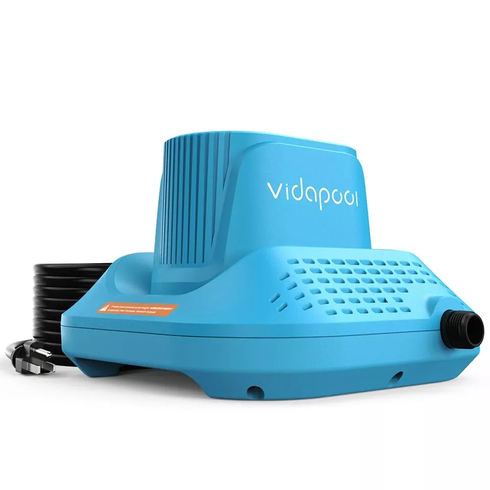 Vidapool 1 /2 HP Pool Cover Pump Automatic On Off, Submersible Sump Pump Inground /Above Ground, 2169 GPH Water Removal Pump with 25 Feet Power Cord for Swimming Pool, Pond, Basement, Window Well, Blue