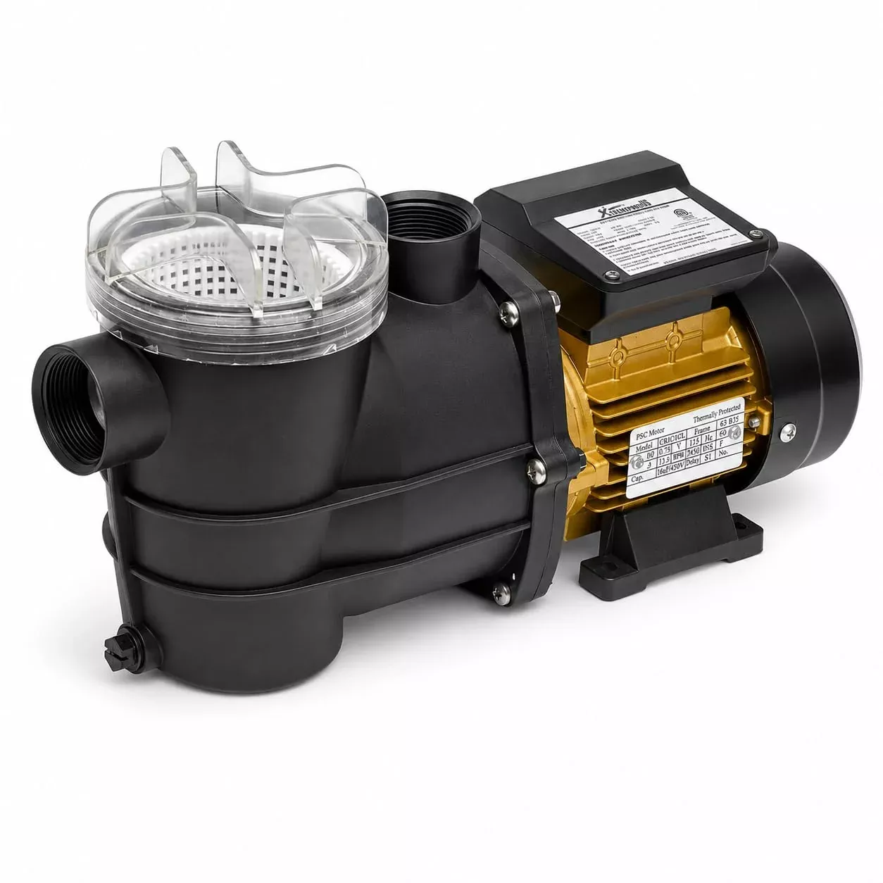 XtremepowerUS 3 /4HP Swimming Pool Pump (2400GPH) Pond Self Prime Above-Ground Pond Spa Pool Pump w / Strainer Basket 1.5