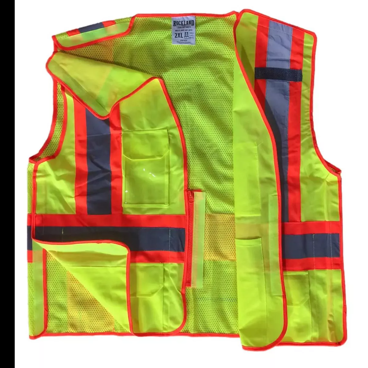 YELLOW Class 2 5 point Breakaway Surveyors Vest - 5XL