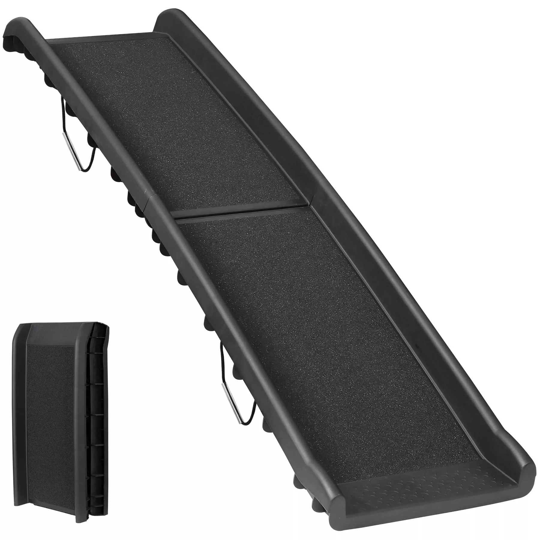 ZENY Portable Folding Dog Ramps for SUV, Truck, Car Ramp Stairs Step Ladder for Pet, Non-Slip Pet Ramp with Raised Siderails